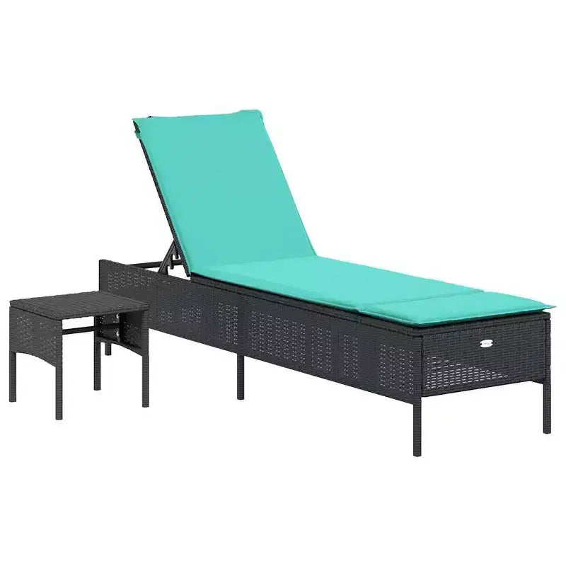 vidaXL Chaise longue de jardin en rotin PE avec housses amovibles extra longues