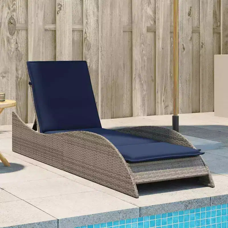 vidaXL Bain de soleil avec coussin 60x205x73 cm Résine tressée