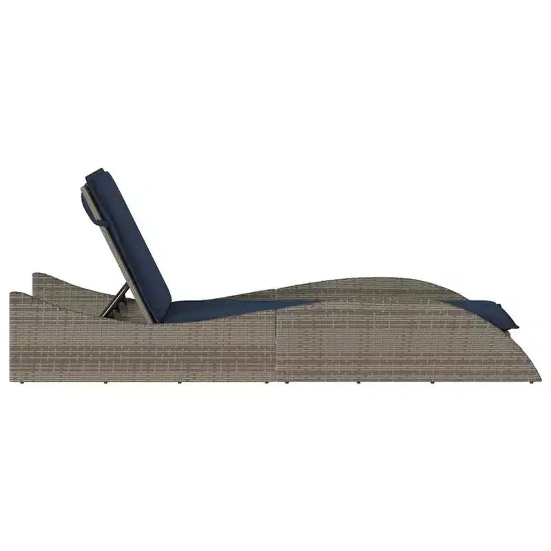 vidaXL Bain de soleil avec coussin 60x205x73 cm Résine tressée
