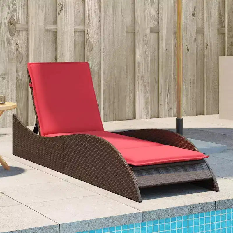 vidaXL Bain de soleil avec coussin 60x205x73 cm Résine tressée