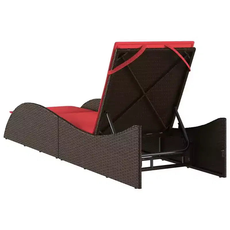 vidaXL Bain de soleil avec coussin 60x205x73 cm Résine tressée