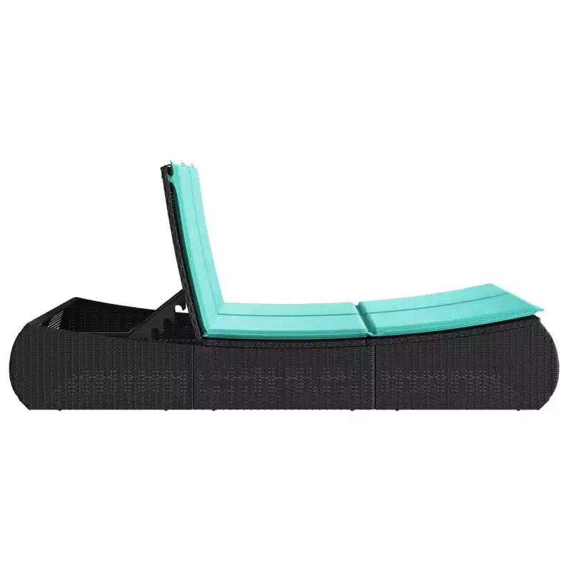 vidaXL Double Bain de Soleil avec Coussins Résine Tressée