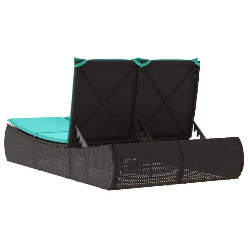 vidaXL Double Bain de Soleil avec Coussins Résine Tressée