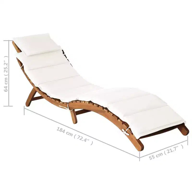 vidaXL Bain de soleil21,65 x 72,44 x 25,20 pouces Bois d'acacia massif