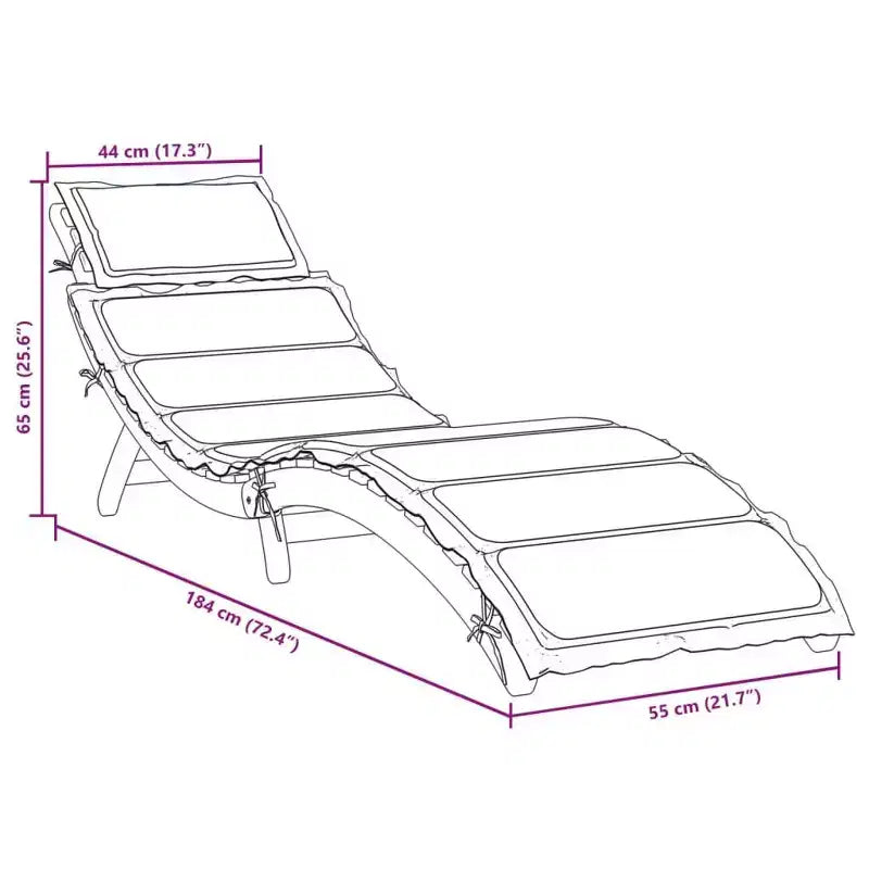 vidaXL Bain de soleil21,65 x 72,44 x 25,20 pouces Bois d'acacia massif