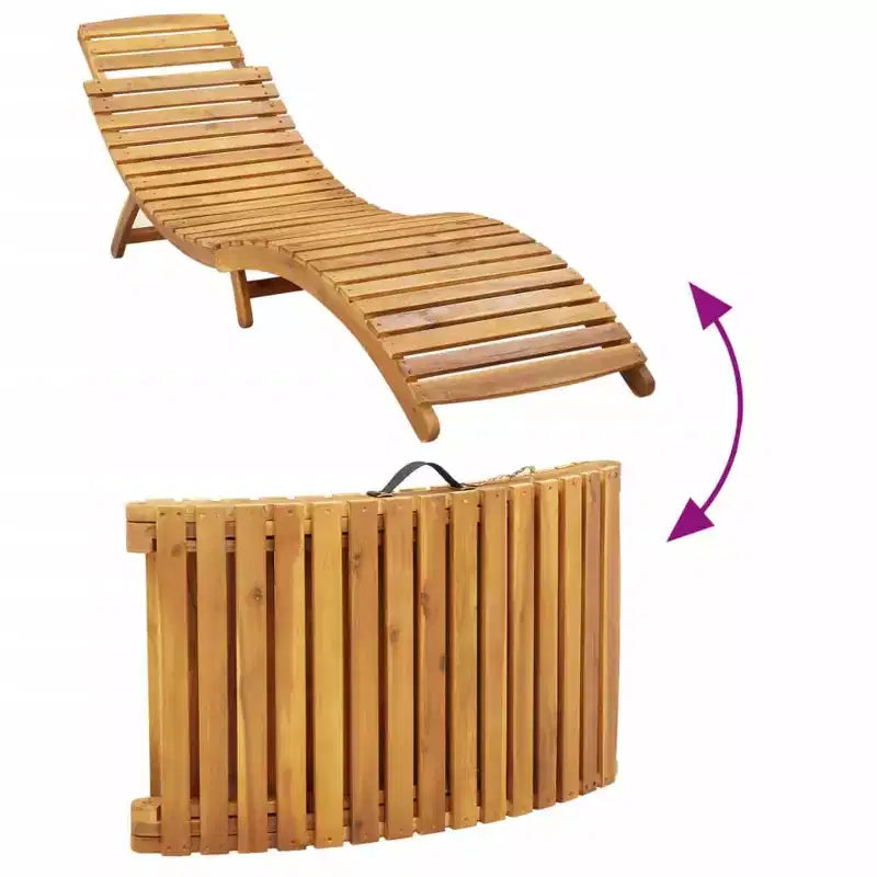 vidaXL Bain de soleil21,65 x 72,44 x 25,20 pouces Bois d'acacia massif