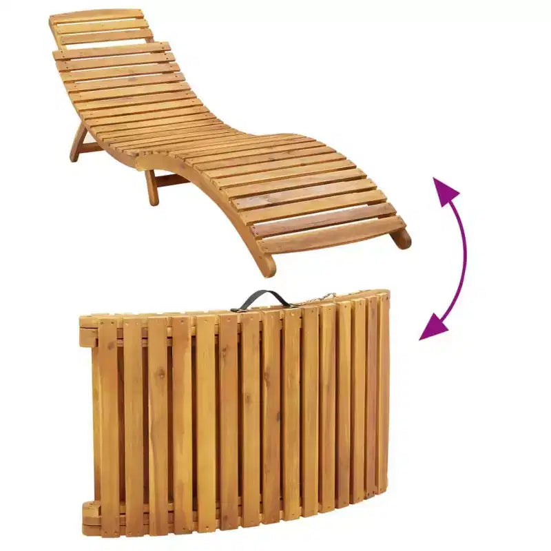 vidaXL Bain de soleil21,65 x 72,44 x 25,20 pouces Bois d'acacia massif
