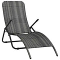 vidaXL Sun Lounger Grey Made of PE rattan and powder-coated steel