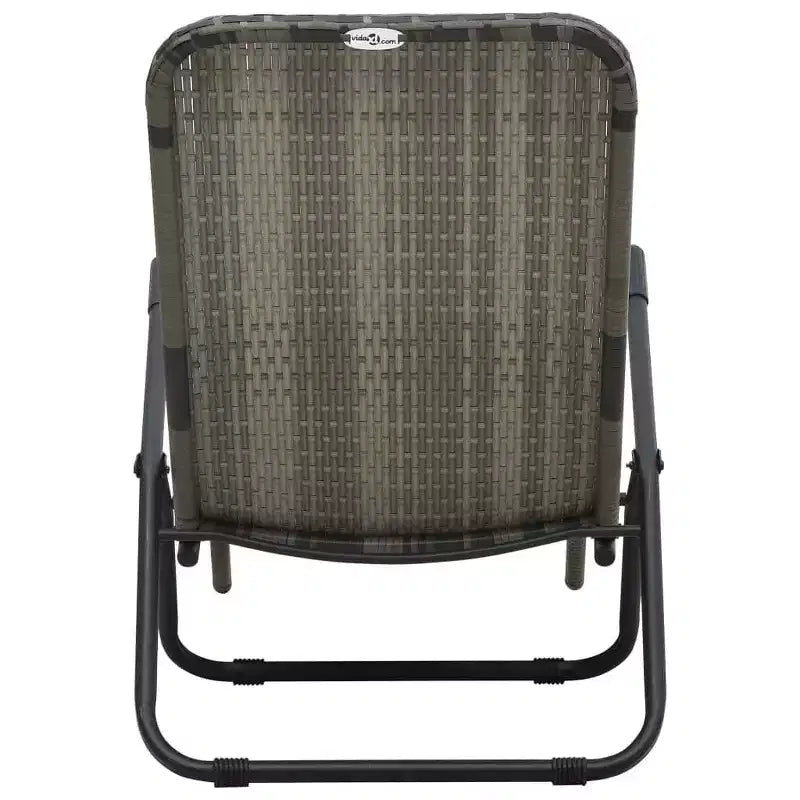 vidaXL Chaise longue grise en rotin PE et acier enduit de poudre