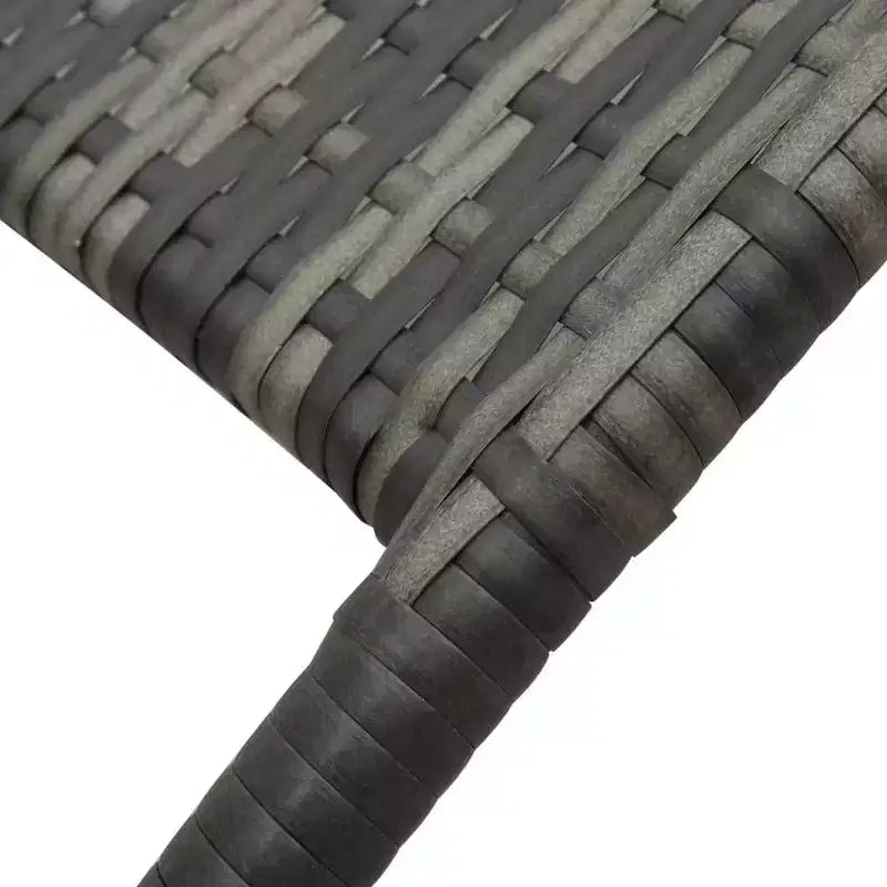 vidaXL Chaise longue grise en rotin PE et acier enduit de poudre