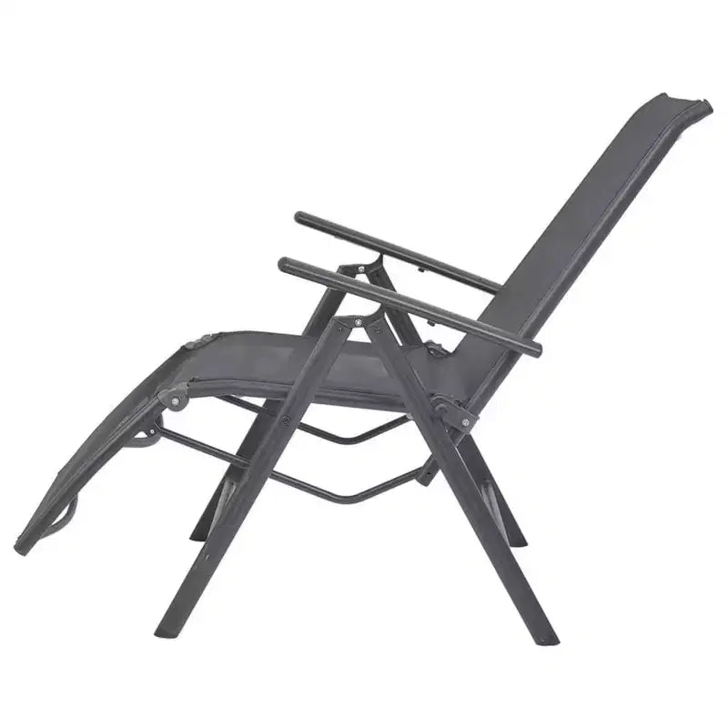 vidaXL Bain de soleil noir en aluminium avec accoudoirs réglables