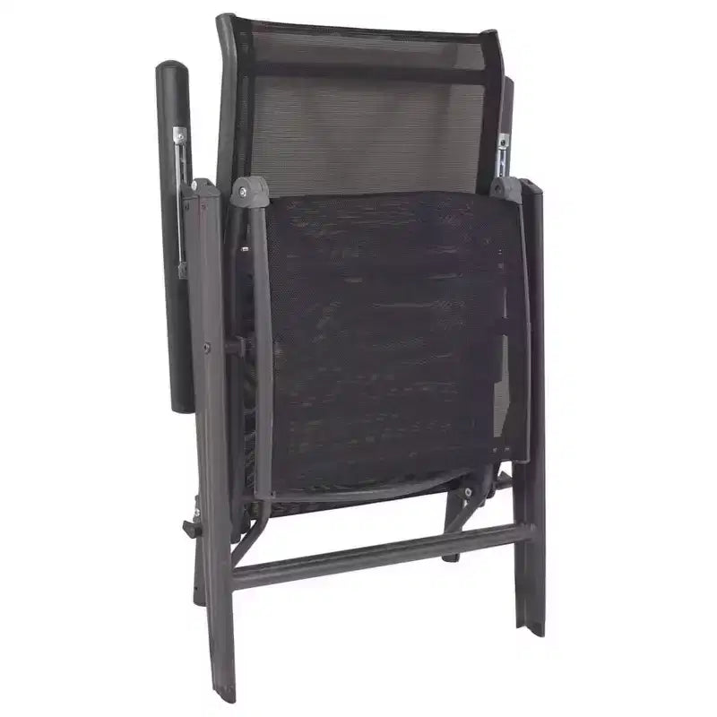 vidaXL Bain de soleil noir en aluminium avec accoudoirs réglables