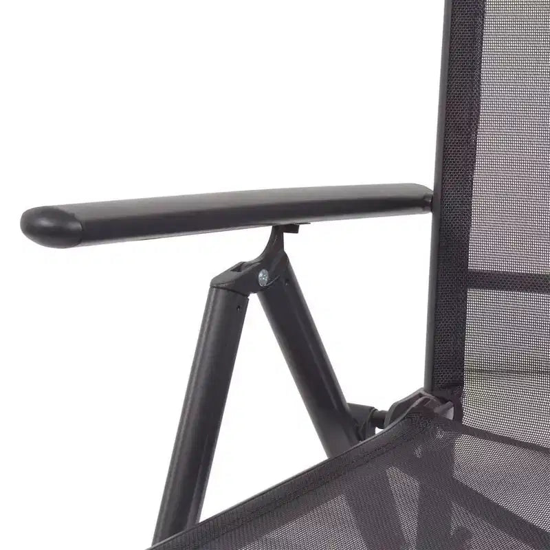 vidaXL Bain de soleil noir en aluminium avec accoudoirs réglables