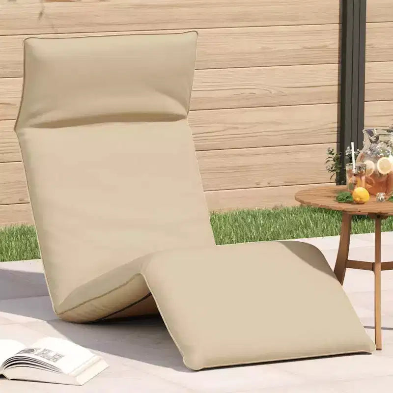 vidaXL Chaise longue de jardin Tissu Oxford beige 100 % polyester, cadre en métal