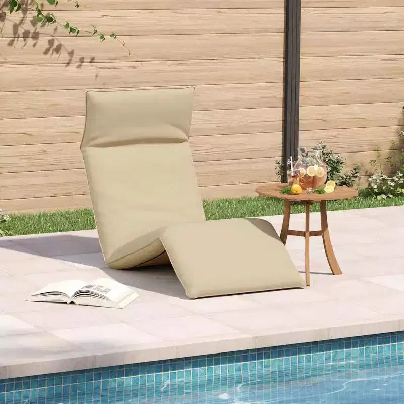 vidaXL Chaise longue de jardin Tissu Oxford beige 100 % polyester, cadre en métal