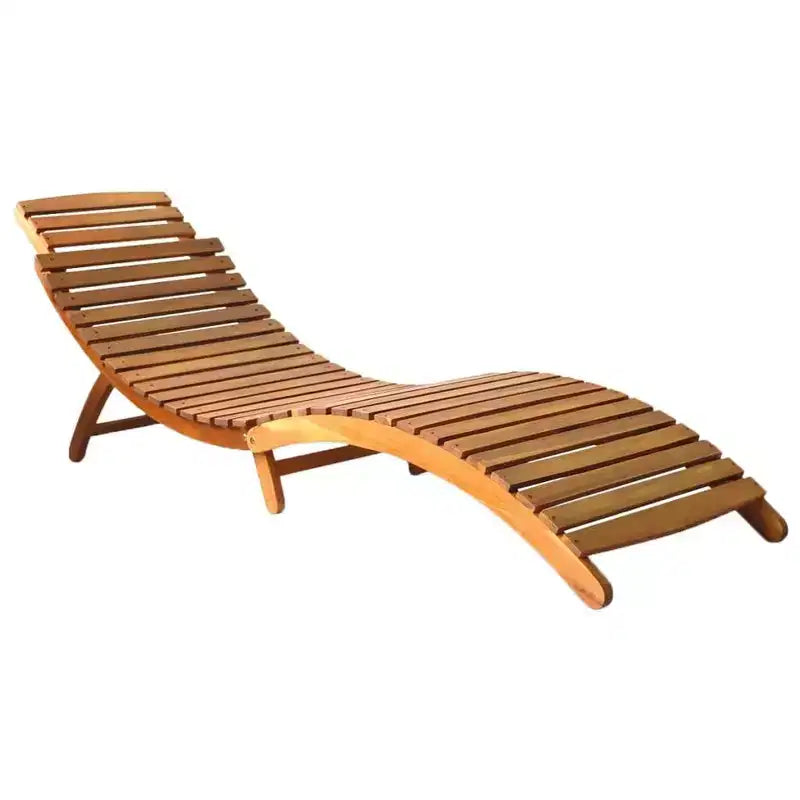 vidaXL Chaise longue Marron Naturel Bois d'acacia massif avec une finition à l'huile naturelle