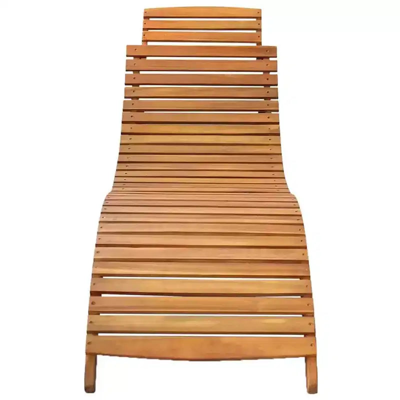 vidaXL Chaise longue Marron Naturel Bois d'acacia massif avec une finition à l'huile naturelle