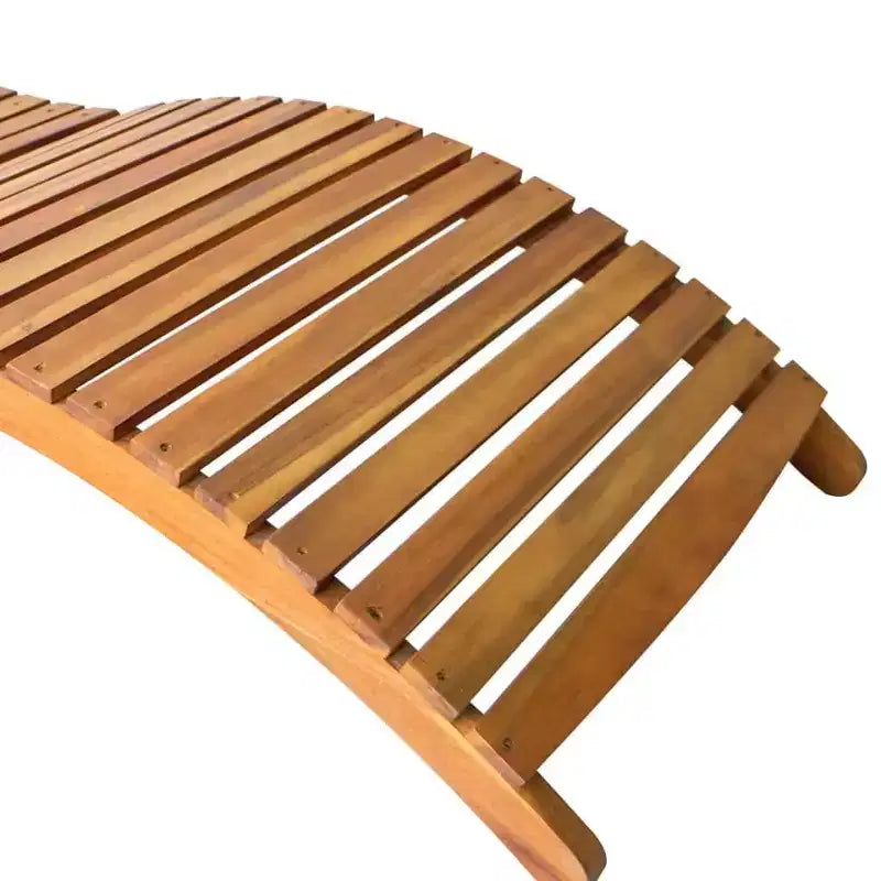 vidaXL Chaise longue Marron Naturel Bois d'acacia massif avec une finition à l'huile naturelle