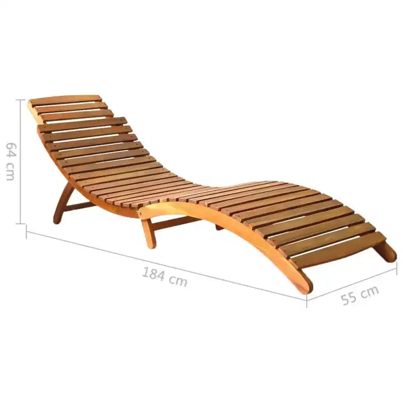 vidaXL Chaise longue Marron Naturel Bois d'acacia massif avec une finition à l'huile naturelle