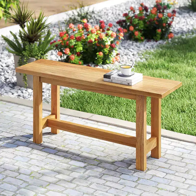 Costway Banc de jardin 1 ou 2 places en bois de teck pour porche, patio, arrière-cour