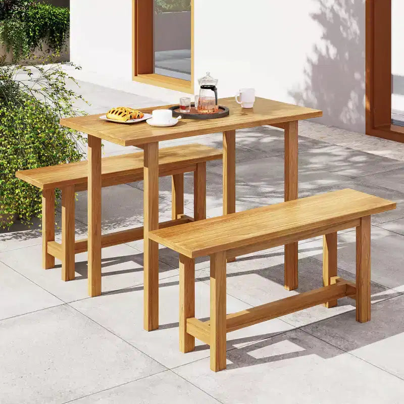 Costway Banc de jardin 1 ou 2 places en bois de teck pour porche, patio, arrière-cour