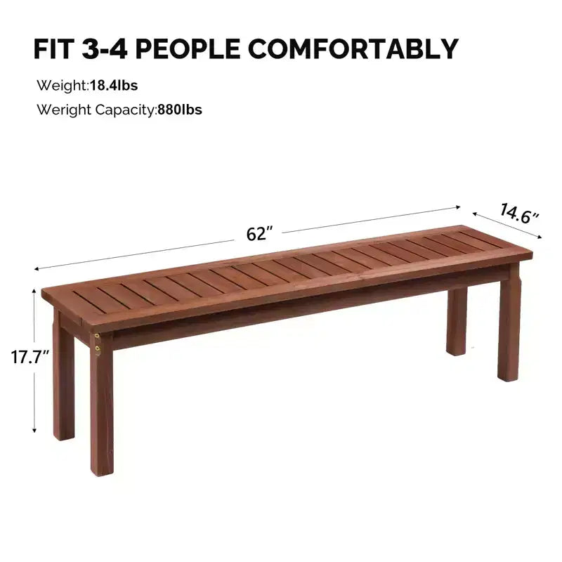 Karl Home | Banc droit en bois de sapin marron foncé