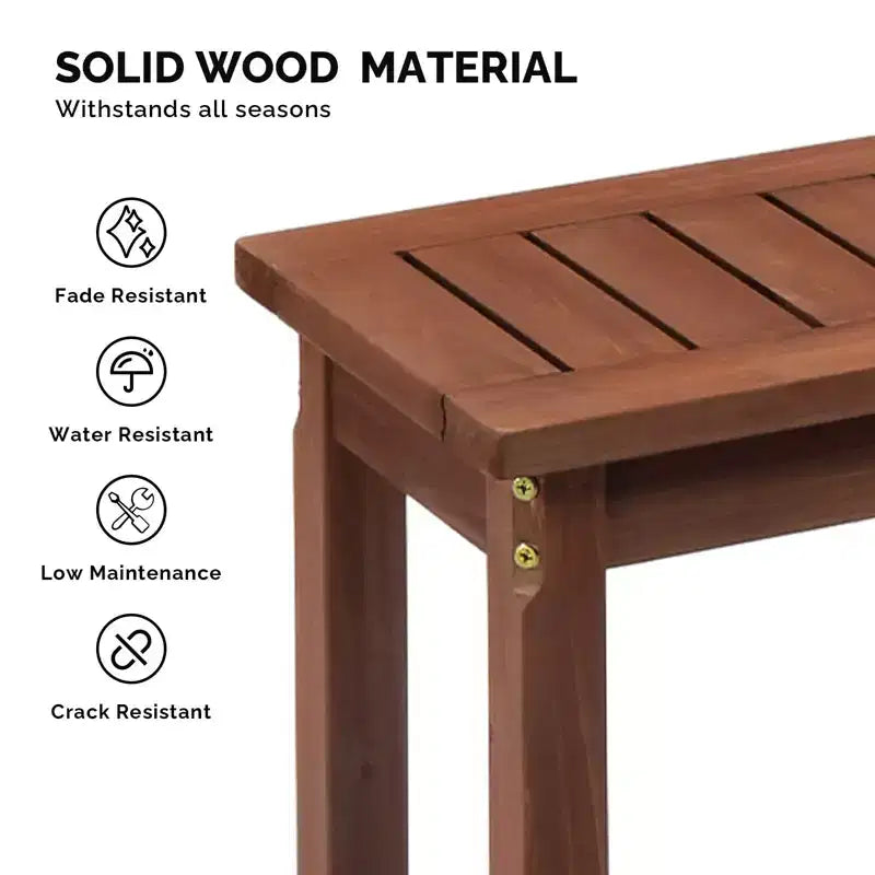 Karl Home | Banc droit en bois de sapin marron foncé