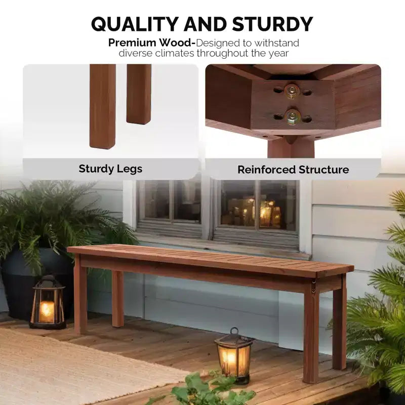 Karl Home | Banc droit en bois de sapin marron foncé