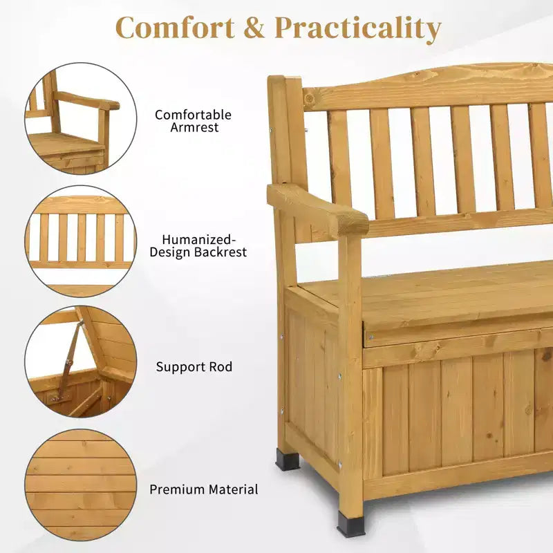 Karl Home | Banc de rangement en sapin de 44 po