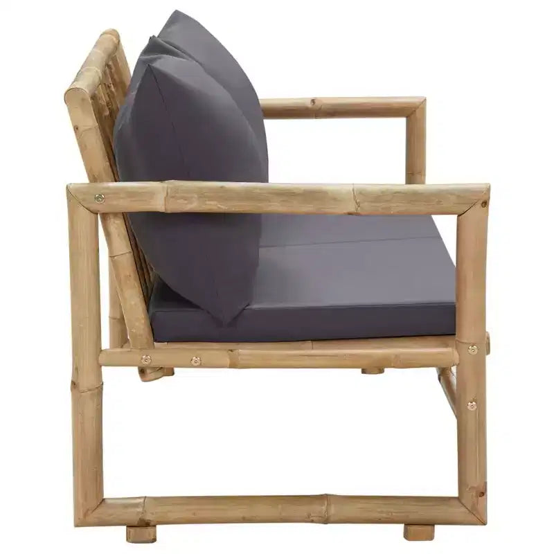 vidaXL Banc de jardin Gris foncé, Bambou naturel