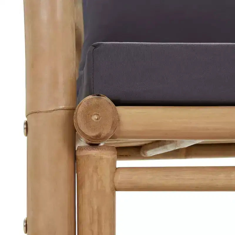 vidaXL Banc de jardin Gris foncé, Bambou naturel