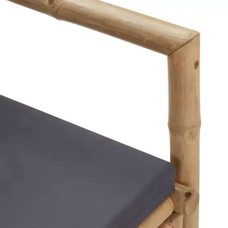 vidaXL Banc de jardin Gris foncé, Bambou naturel