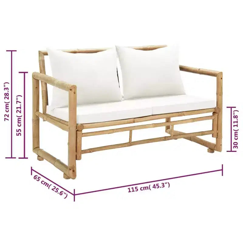 vidaXL Banc de jardin Gris foncé, Bambou naturel