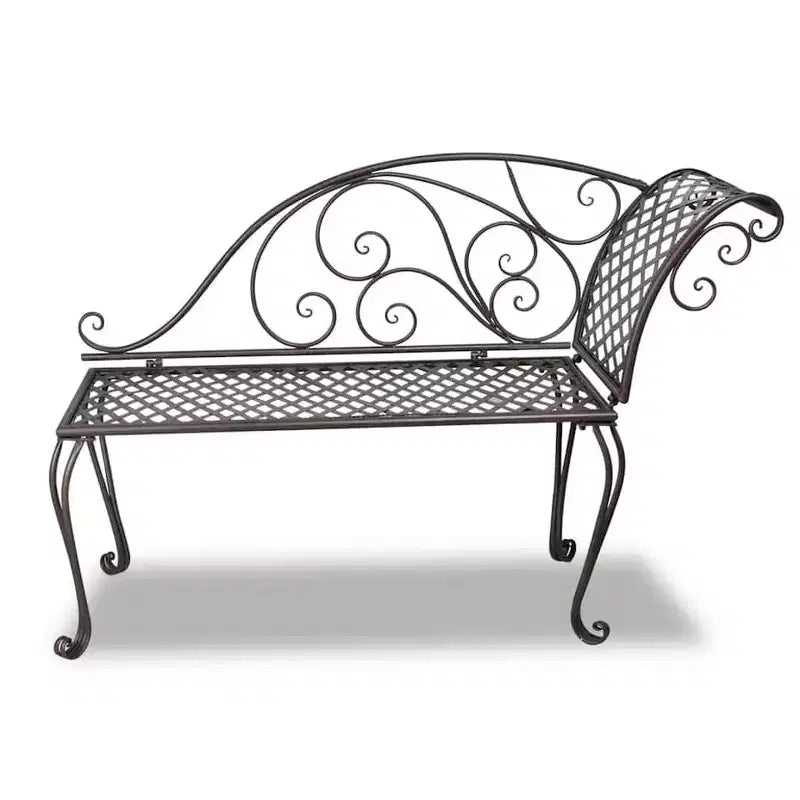 vidaXL Banc de jardin Marron antique Acier Standard Banc de jardin durable