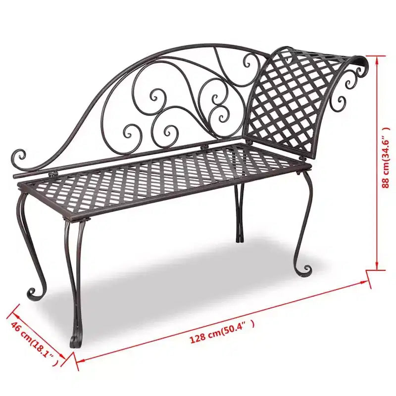 vidaXL Banc de jardin Marron antique Acier Standard Banc de jardin durable