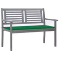 vidaXL Bench Grey Solid eucalyptus wood Medium Ergonomic Garden Bench