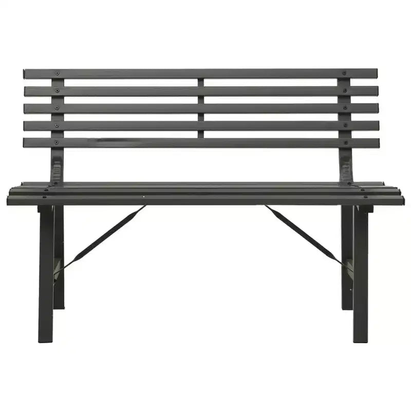vidaXL Banc de jardin noir Acier thermolaqué Grand Durable