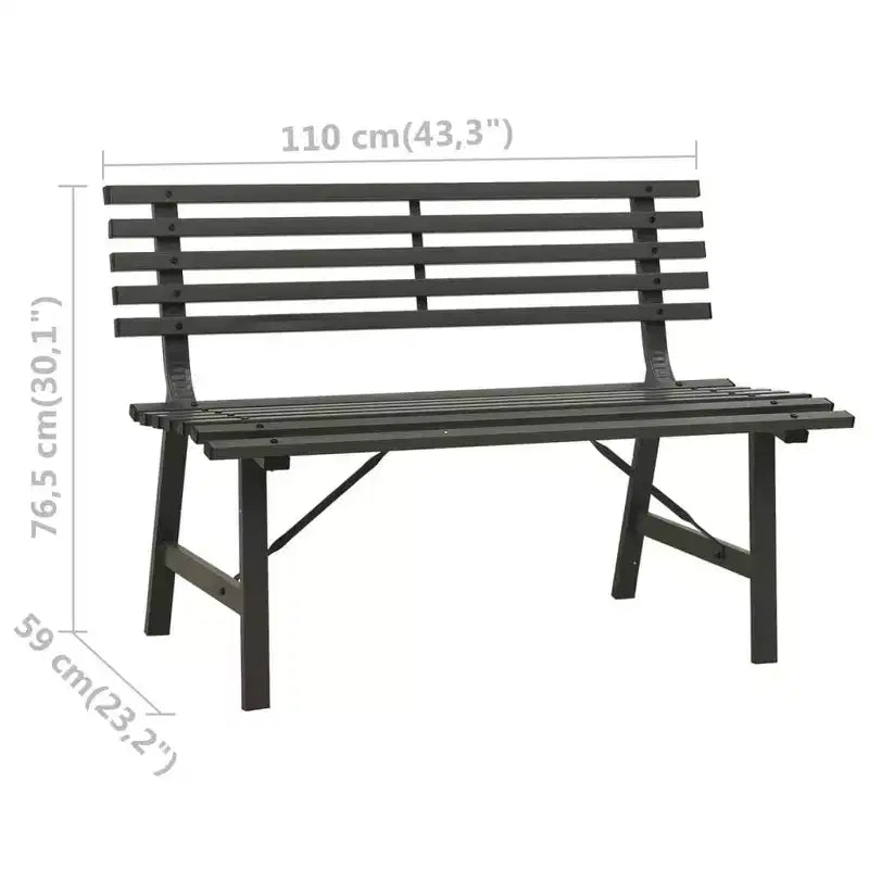 vidaXL Banc de jardin noir Acier thermolaqué Grand Durable