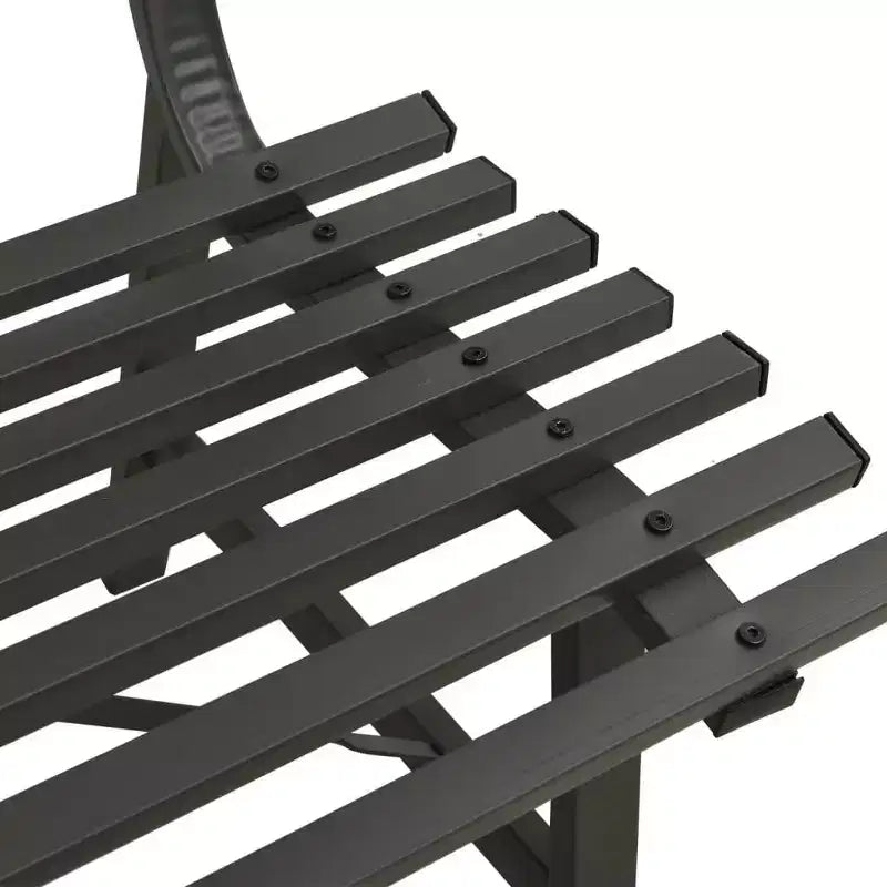 vidaXL Banc de jardin noir Acier thermolaqué Grand Durable