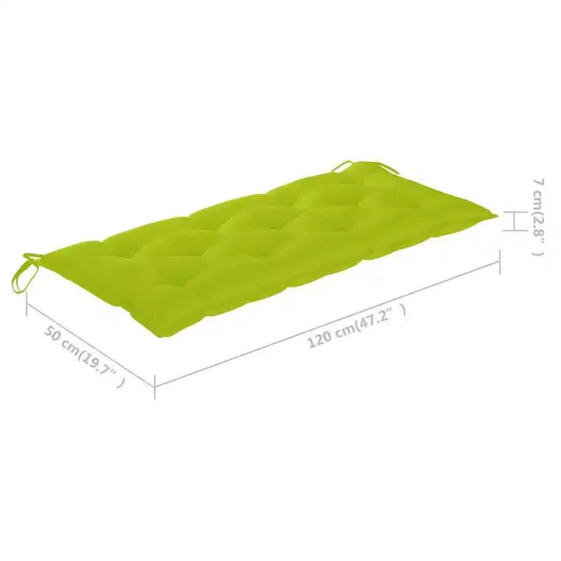 vidaXL Banc de jardin Vert vif, Bambou naturel Bambou, 100 % polyester