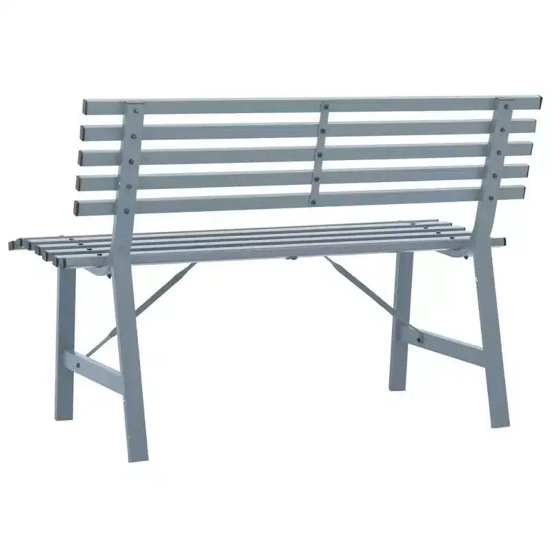 vidaXL Banc de jardin gris en acier poudré Banc de jardin moyen