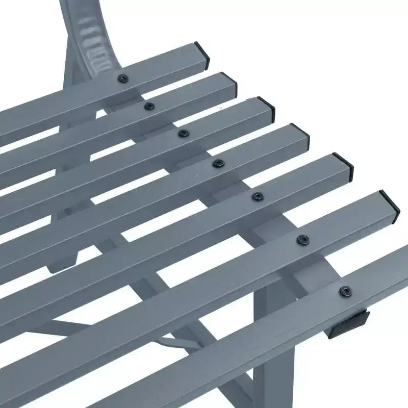 vidaXL Banc de jardin gris en acier poudré Banc de jardin moyen