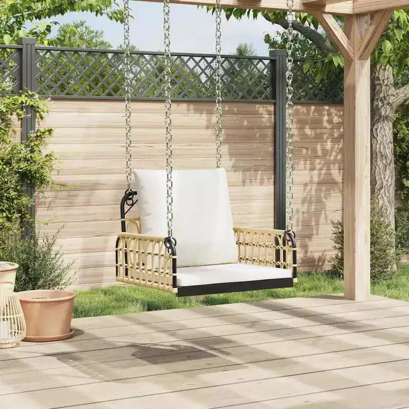 vidaXL Balancelle Marron et noir Rotin PE Standard Durable