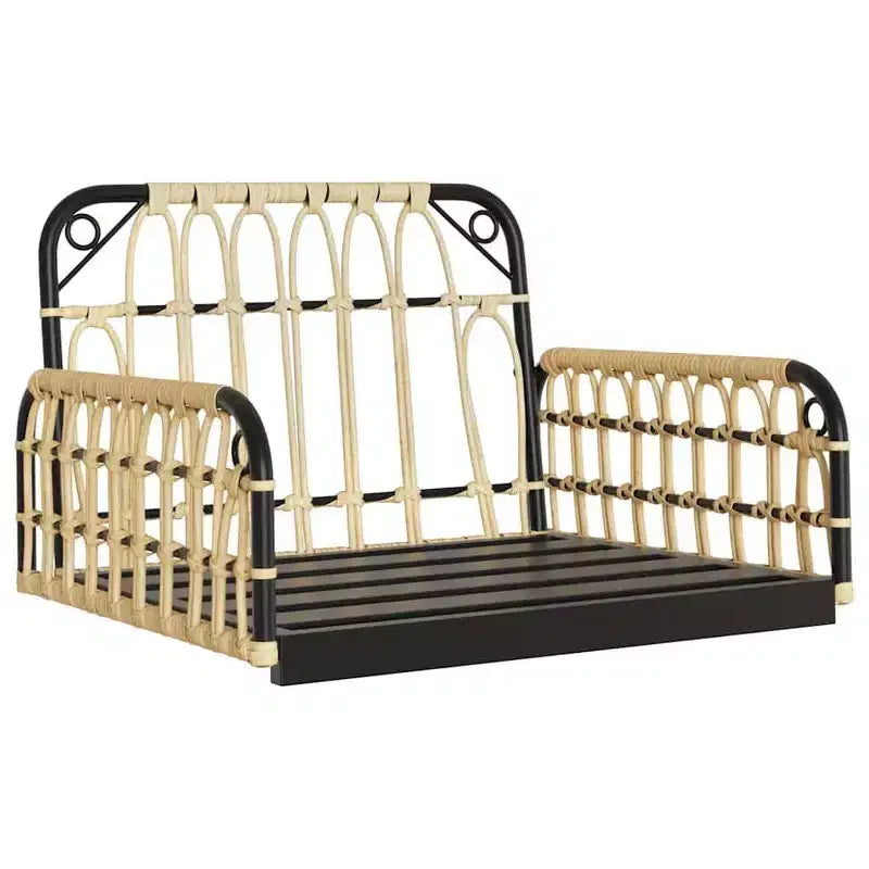 vidaXL Balancelle Marron et noir Rotin PE Standard Durable