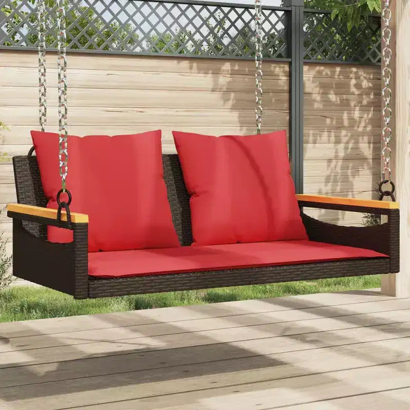 vidaXL Balancelle de jardin marron, rouge