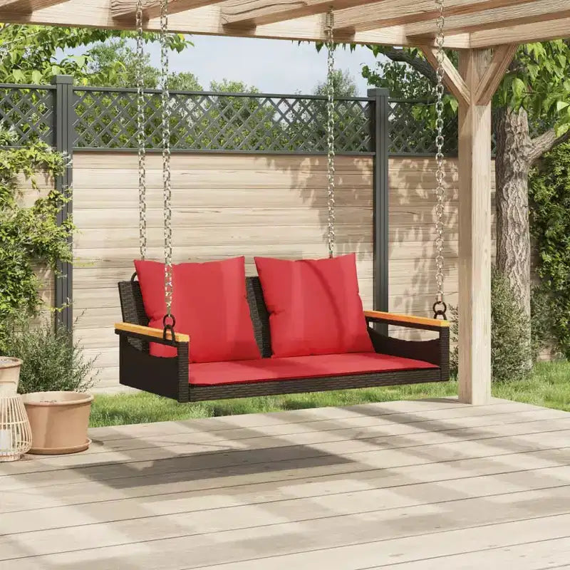 vidaXL Balancelle de jardin marron, rouge