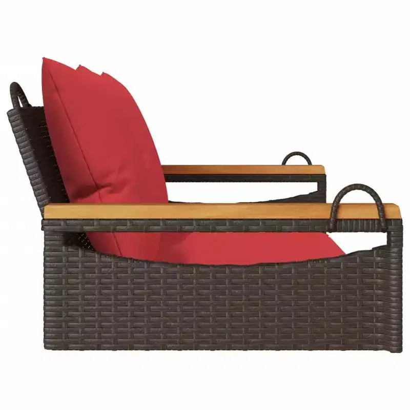 vidaXL Balancelle de jardin marron, rouge