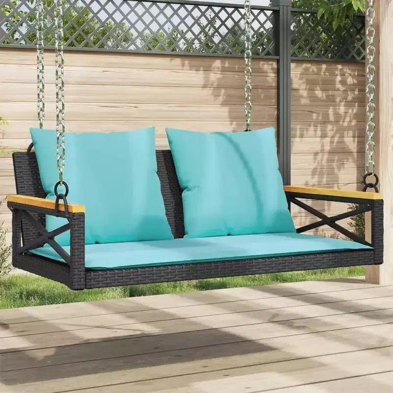 vidaXL Balancelle de jardin noir, bleu