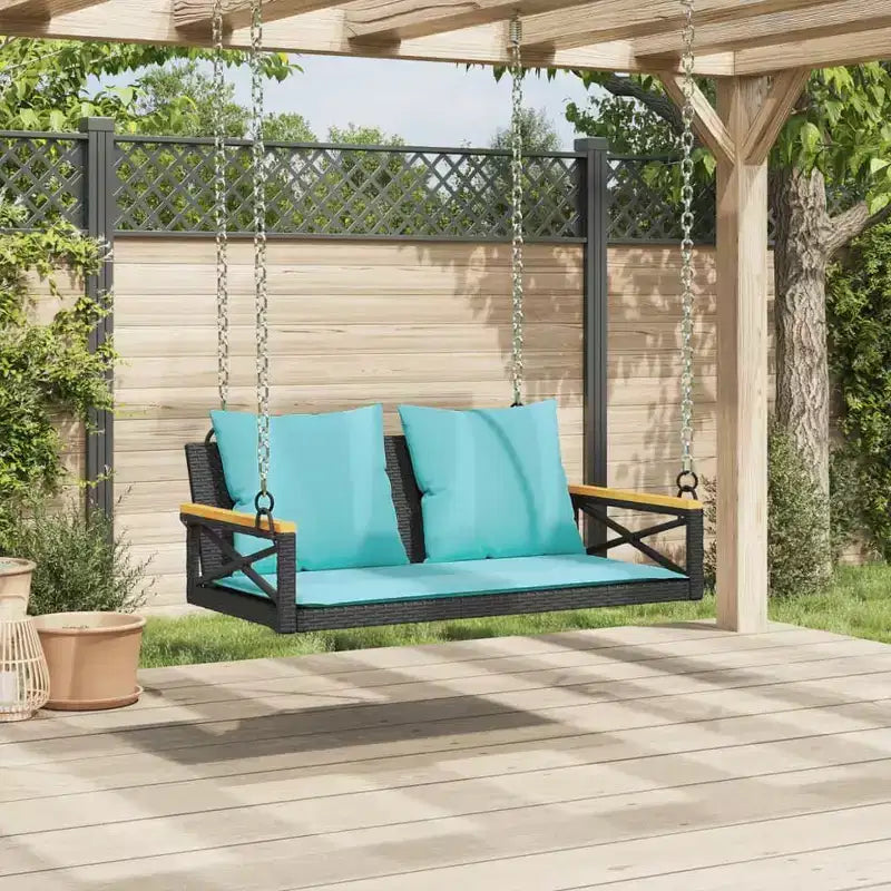vidaXL Balancelle de jardin noir, bleu