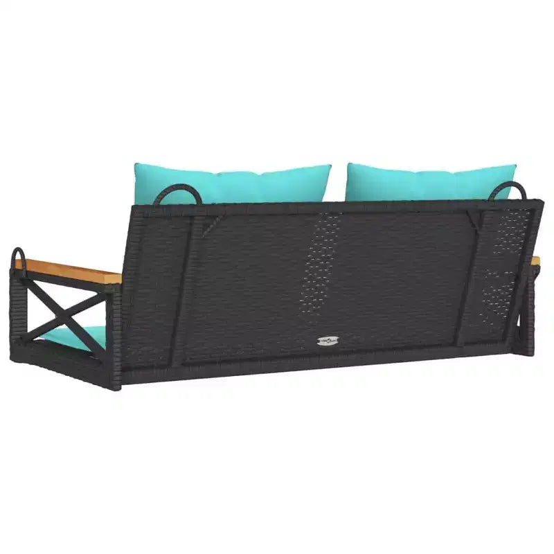 vidaXL Balancelle de jardin noir, bleu